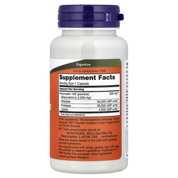 Комплекс ферментів NOW Foods Pancreatin 2000 100 Caps 148252 Proteininlviv