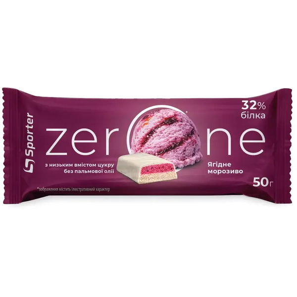 Купити Батончик Sporter Zero One 50 g Ягідне морозиво в ProteinLviv