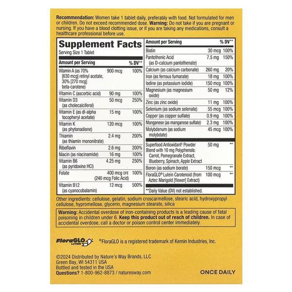 Мультивітаміни для жінок Nature's Way Alive! Women's Energy Multivitamin-Multimineral 50 Tabs 104007 Proteininlviv