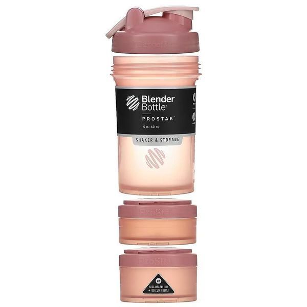 Шейкер BlenderBottle ProStak 22 oz/650 ml з 2-ма контейнерами Rose Pink 185010 Proteininlviv