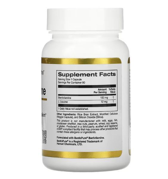 California Gold Nutrition Benfotiamine 150 mg 90 VCaps 114032 Proteininlviv