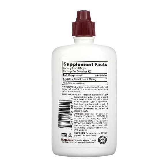 NutriBiotic Vegan GSE Grapefruit Seed Extract 118 ml 199004 Proteininlviv