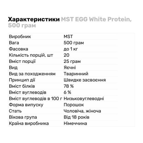 Протеин яичный MST Egg Protein 500 g, Шоколад, 500
