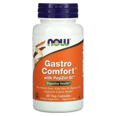 Підтримка здоров'я шлунка NOW Foods Gastro Comfort with PepZin GI 60 Caps 148389 Proteininlviv