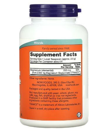 NOW Foods Magnesium Bisglycinate Powder 227 g 148306 Proteininlviv