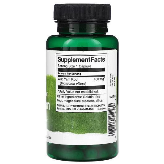 Корінь дикого ямсу Swanson Wild Yam 400 mg 60 Caps 174153 Proteininlviv