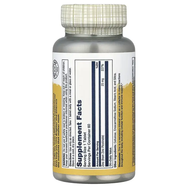 Solaray Zinc Picolinate 25 mg 60 tabs 143047 Proteininlviv