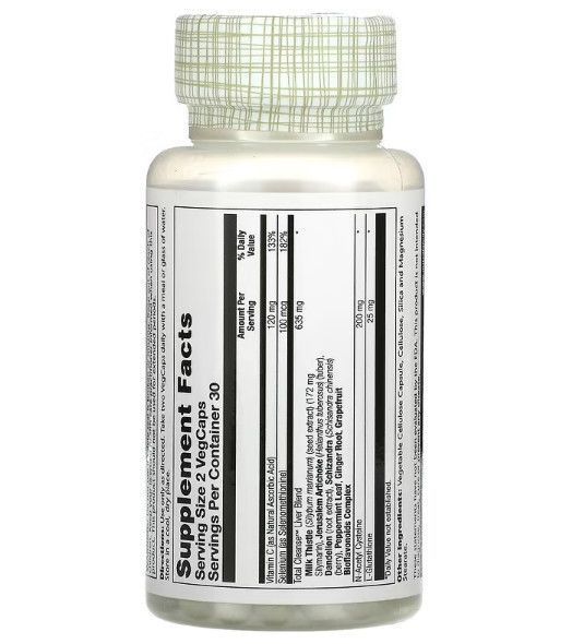 Добавка для печени Solaray Total Cleanse Liver 60 Caps 143036 Proteininlviv