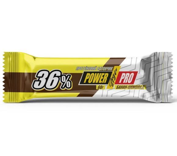 Протеиновый батончик Power Pro 36% 60 г Банан-Шоколад 157113 Proteininlviv