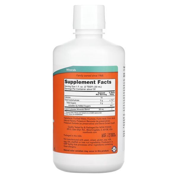 Коллоидные минералы NOW Foods Colloidal Minerals 946 ml Raspberry 148400 Proteininlviv