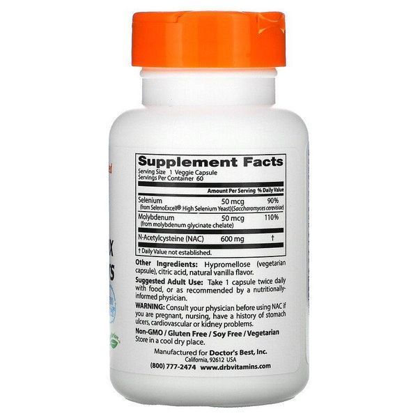 Doctor's Best NAC Detox Regulators 60 VCaps 116031 Proteininlviv
