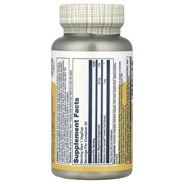 Solaray SleepMag Magnesium & Plant Melatonin 30 Veg Caps 143049 Proteininlviv