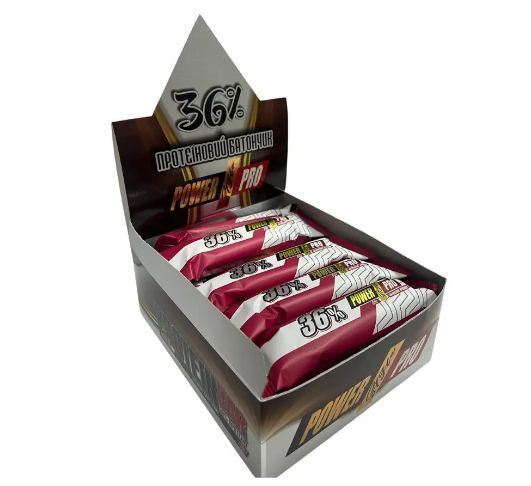 Протеиновый батончик Power Pro 36% 60 г Малиновый Крюшон 157010 Proteininlviv