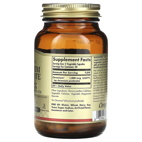 Solgar Chromium Picolinate 500 mcg 60 Veg Caps