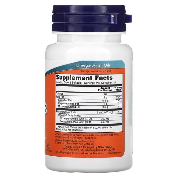 Omega-3 NOW Foods 30 Softgels 148277 Proteininlviv