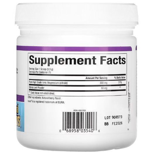 Natural Factors Magnesium Citrate 250 g (Berry Drink Mix) 176022 Proteininlviv