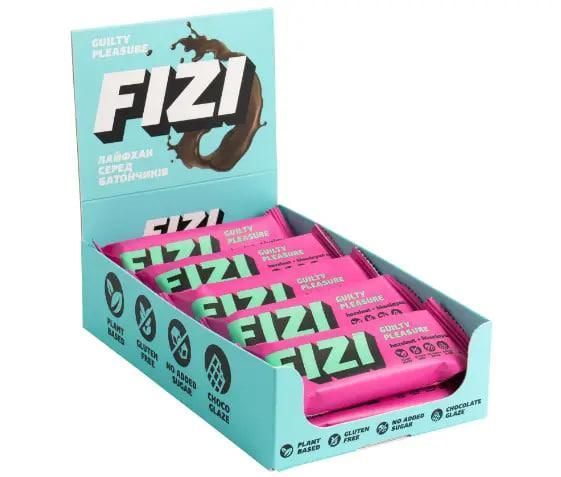 Батончики Fizi Guilty Pleasure Bar 45 g Hazelnut + Himalayan Salt 307003 Proteininlviv
