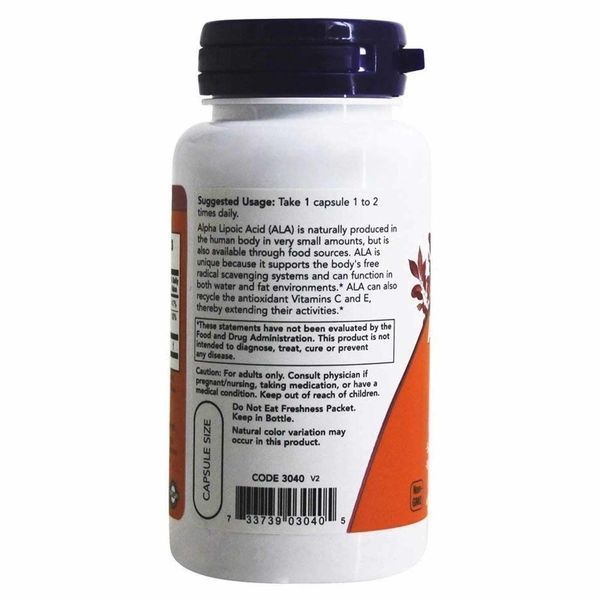 Универсальный антиоксидант NOW Foods Alpha Lipoic Acid 100 mg 60 caps 148093 Proteininlviv