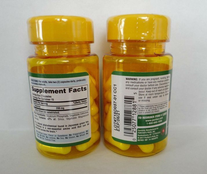 Puritan's Pride L-Theanine 100 mg 60 Caps 163018 Proteininlviv