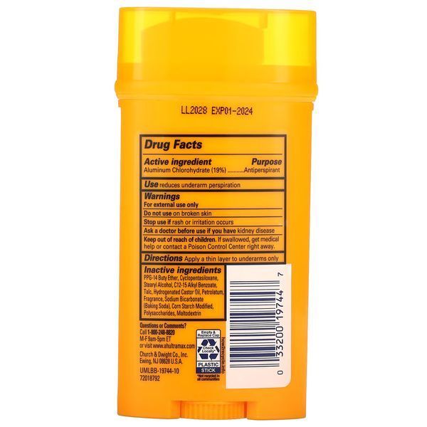 Дезодорант-антиперспірант Arm & Hammer UltraMax Solid Antiperspirant Deodorant 73 g (Active Sport) 228007 Proteininlviv