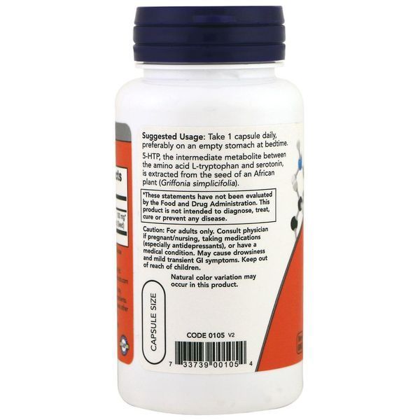 NOW Foods 5-HTP 100 mg 60 caps 148001 Proteininlviv