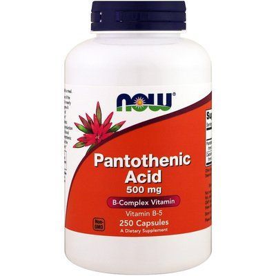 Пантотеновая кислота NOW Foods Pantothenic Acid 500 mg 250 Caps (B-5) 148095 Proteininlviv
