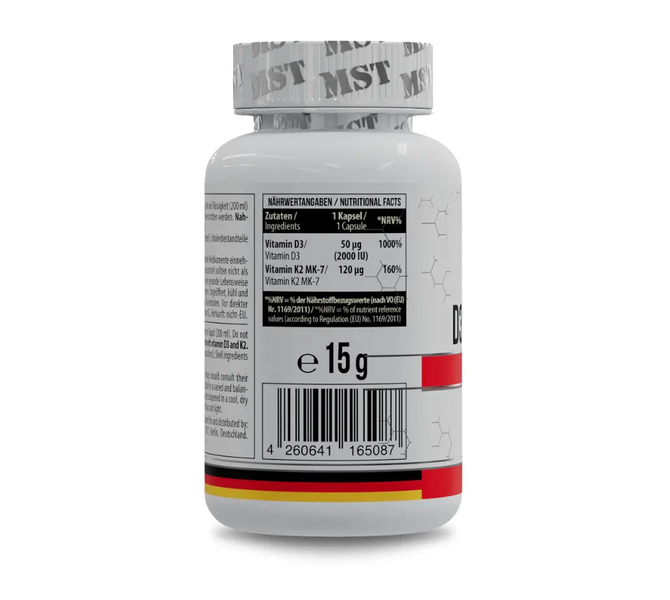 MST Nutrition Vitamin D3 + K2 MK-7 60 Caps 139069 Proteininlviv