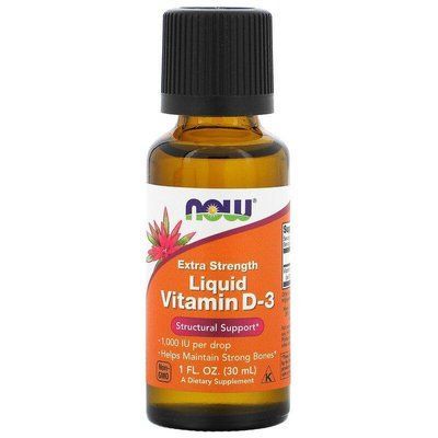 Жидкий витамин D3 NOW Foods Liquid Vitamin D-3 Extra Strength 1000 IU 30 ml (термин стерт, партия 03/26) 148244T Proteininlviv
