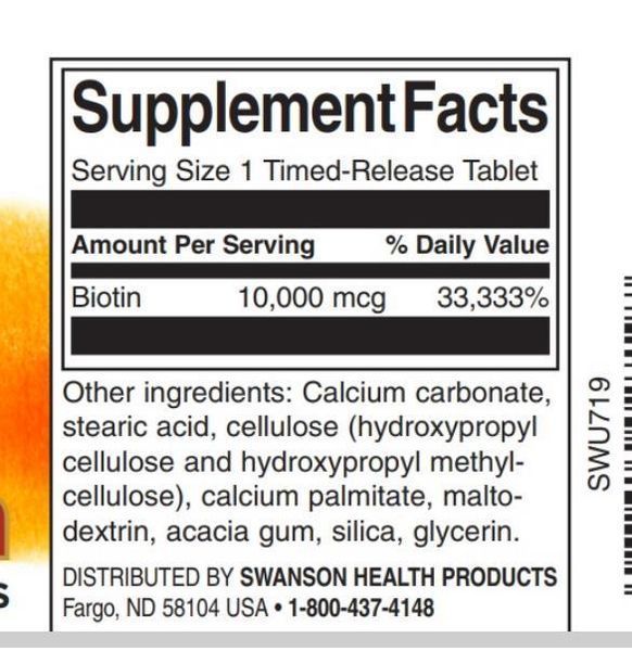Биотин Swanson Biotin 10,000 mcg 60 Caps 174076 Proteininlviv
