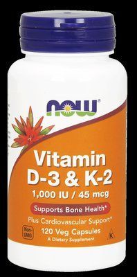 Витамин NOW Foods Vitamin D-3 & K-2 1000 IU / 45 mcg 120 Caps 148063 Proteininlviv