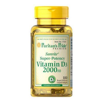 Puritan's Pride Vitamin D3 2000 IU 100 Softgels 163113 Proteininlviv