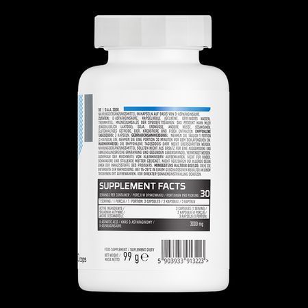 Добавка для повышения уровня тестостерона OstroVit D.A.A 3000 90 caps 155218 Proteininlviv