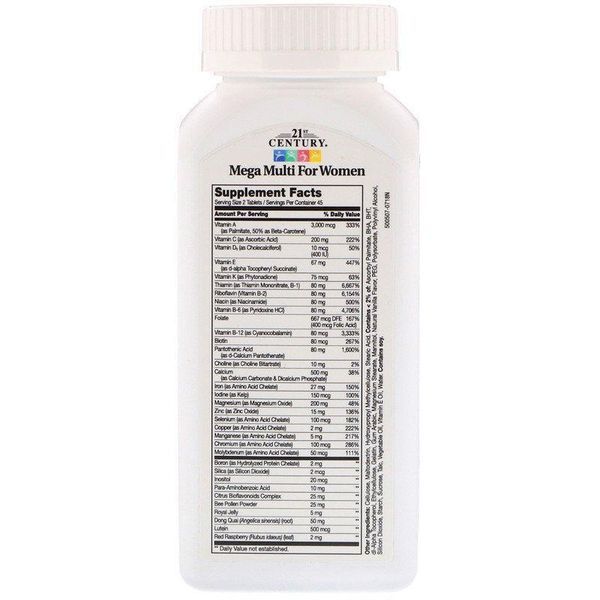 Витаминно-минеральный комплекс для женщин 21st Century Mega Multi for Women 90 Tabs 101026 Proteininlviv