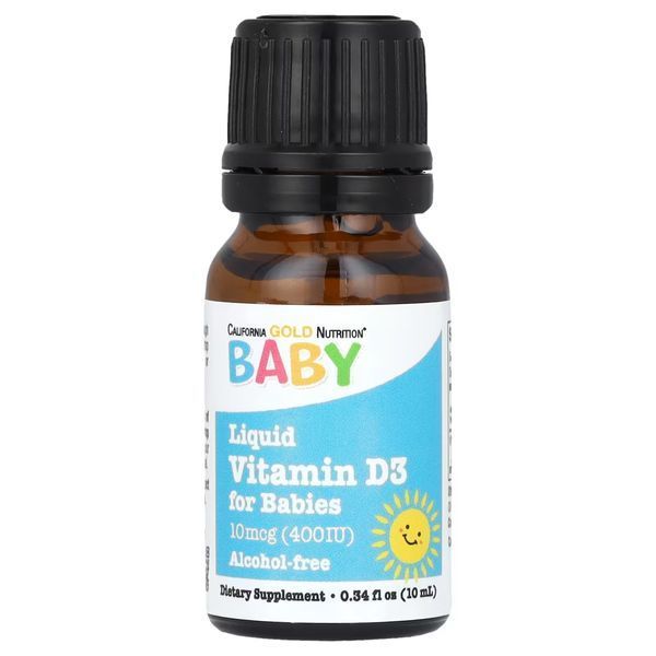 Витамин Д3 для детей California Gold Nutrition Baby Vitamin D3 Drops 400 IU 10 ml 114009 Proteininlviv
