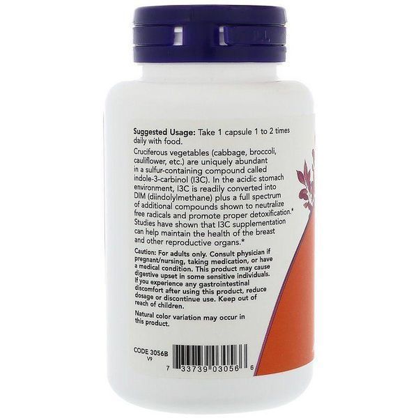 NOW Foods Indole-3-Carbinol 200 mg 60 VCaps 148108 Proteininlviv