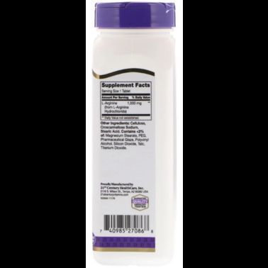Амінокислота 21st Century L-Arginine 1000 mg 100 Tabs 101039 Proteininlviv